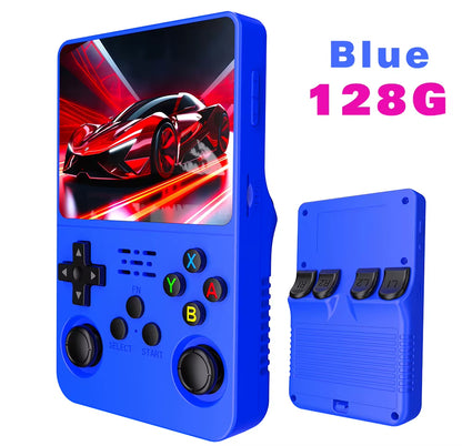 NEW Green  Retro Handheld Game Console Linux System 3.5 Inch IPS Screen Portable Pocket Video Player 64GB 128G Game Kid Gift