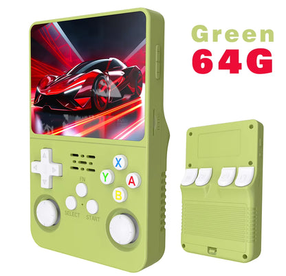 NEW Green  Retro Handheld Game Console Linux System 3.5 Inch IPS Screen Portable Pocket Video Player 64GB 128G Game Kid Gift