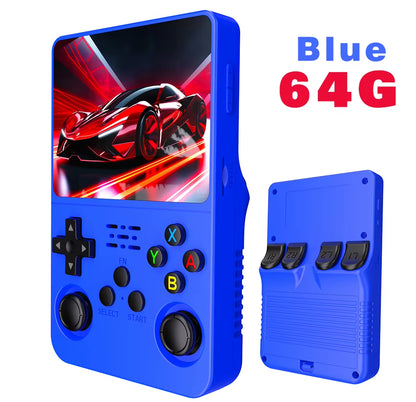 NEW Green  Retro Handheld Game Console Linux System 3.5 Inch IPS Screen Portable Pocket Video Player 64GB 128G Game Kid Gift