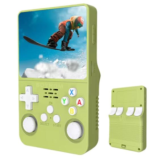 NEW Green  Retro Handheld Game Console Linux System 3.5 Inch IPS Screen Portable Pocket Video Player 64GB 128G Game Kid Gift